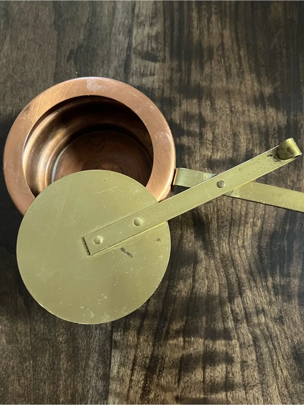 Vintage Mini Chafing Pot Swivel Lid Copper/brass Cottagecore